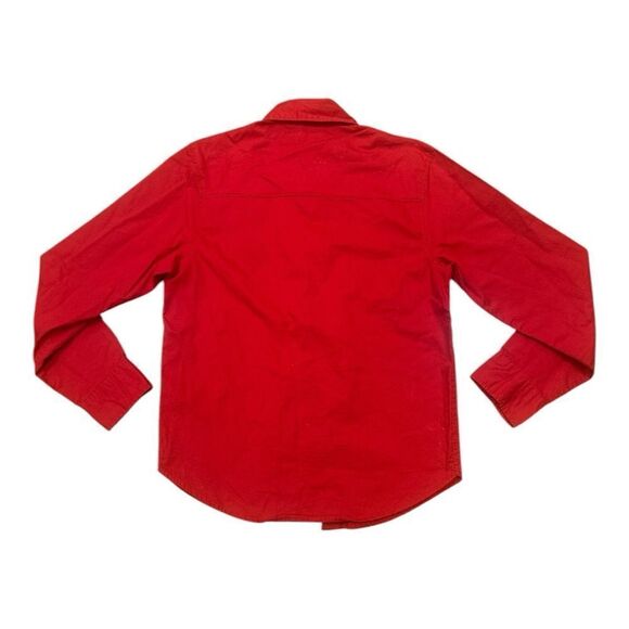 HNM Red Long Sleeve Button Up. Size 7 - Picture 2 of 5
